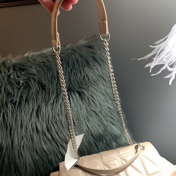 French Connection Quilted Shoulder/crossbody Bag with chain & material strap NWT - Picture 17 of 17